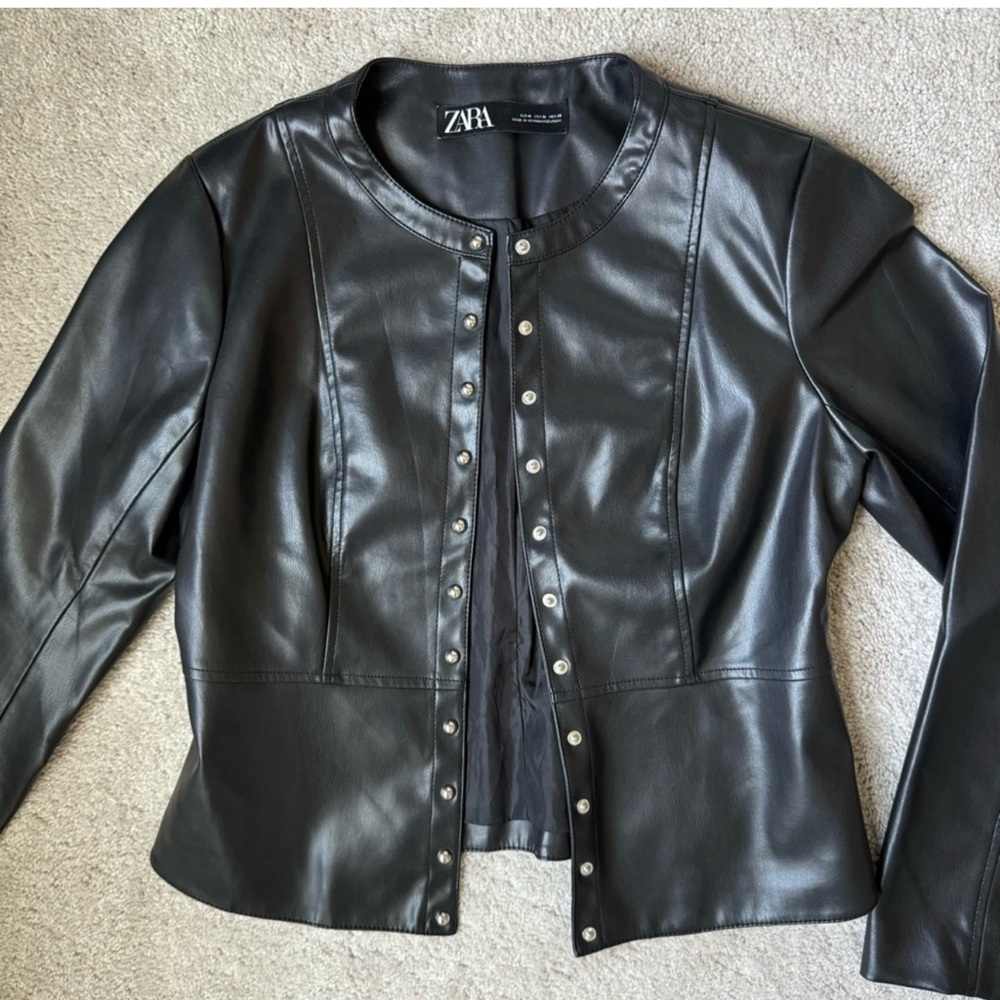 Zara Faux Leather Jacket - Picture 3 of 13